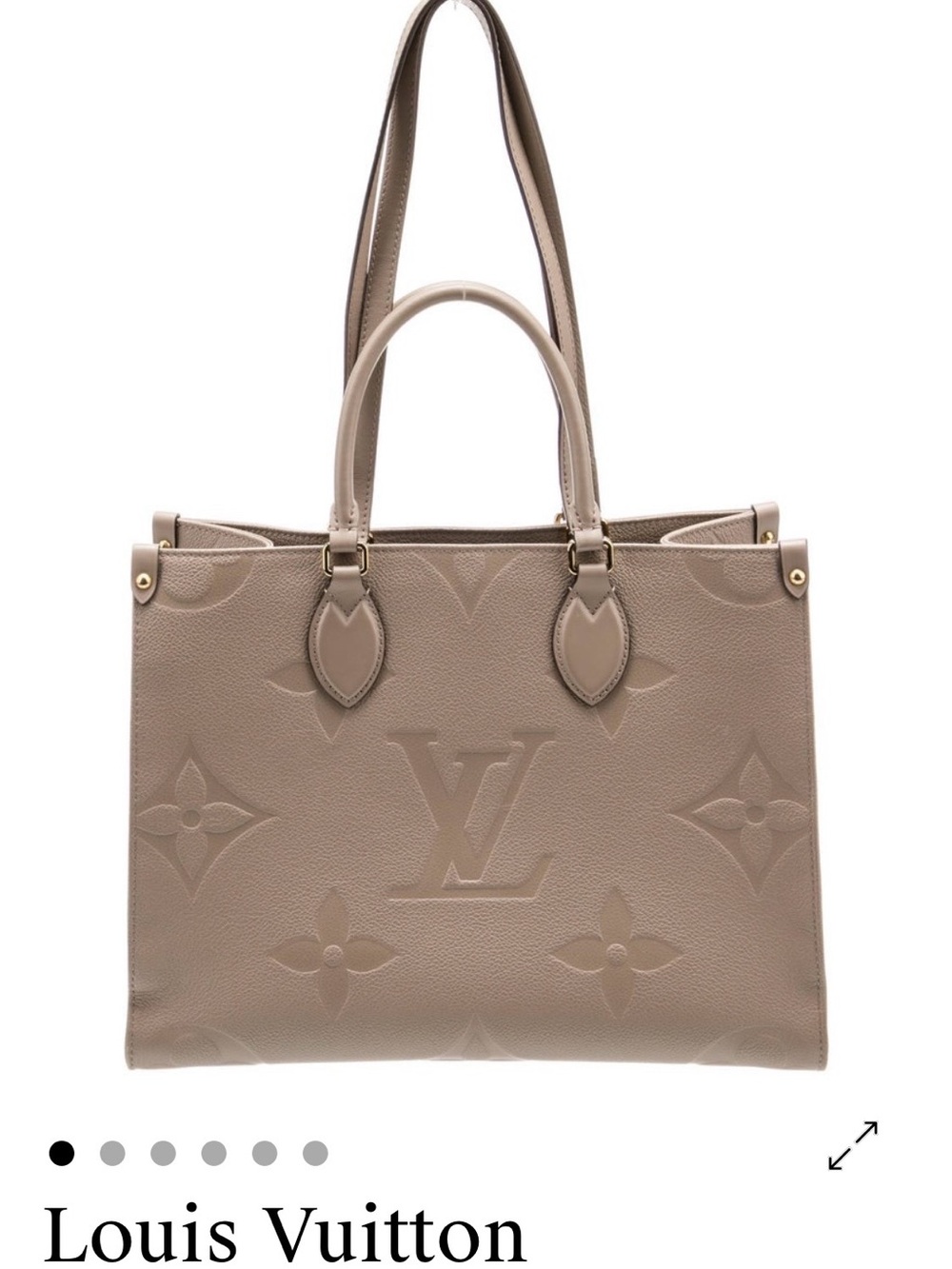 Louis Vuitton Taupe Embossed Monogram Double-Handle Tote